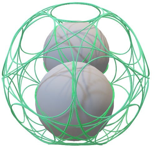 2 Aster globes within a Pentegraph Orb